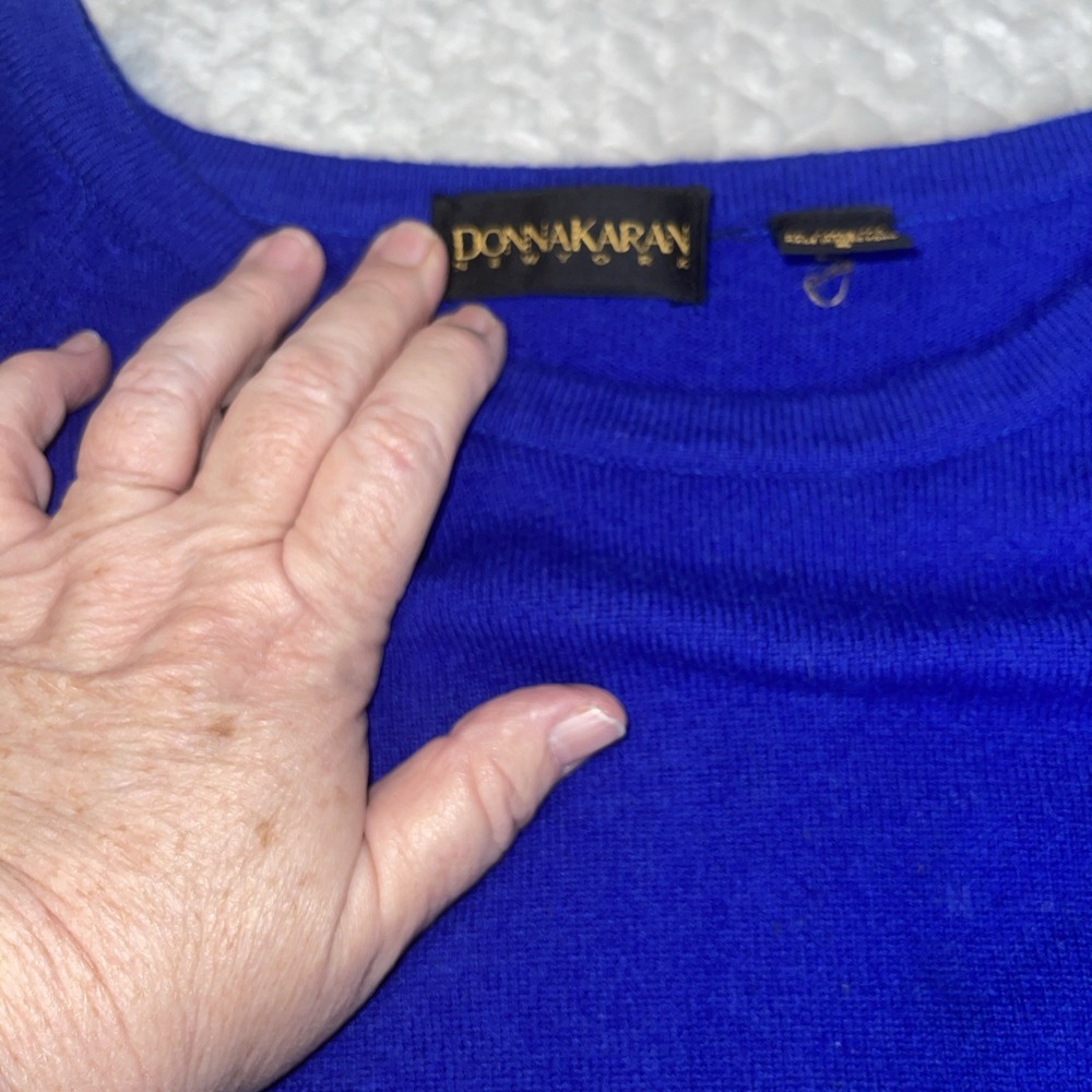 Donna Karan Collection  Blue Oversized Cashmere Sweater /Tunic Size S‎ - Picture 4 of 9
